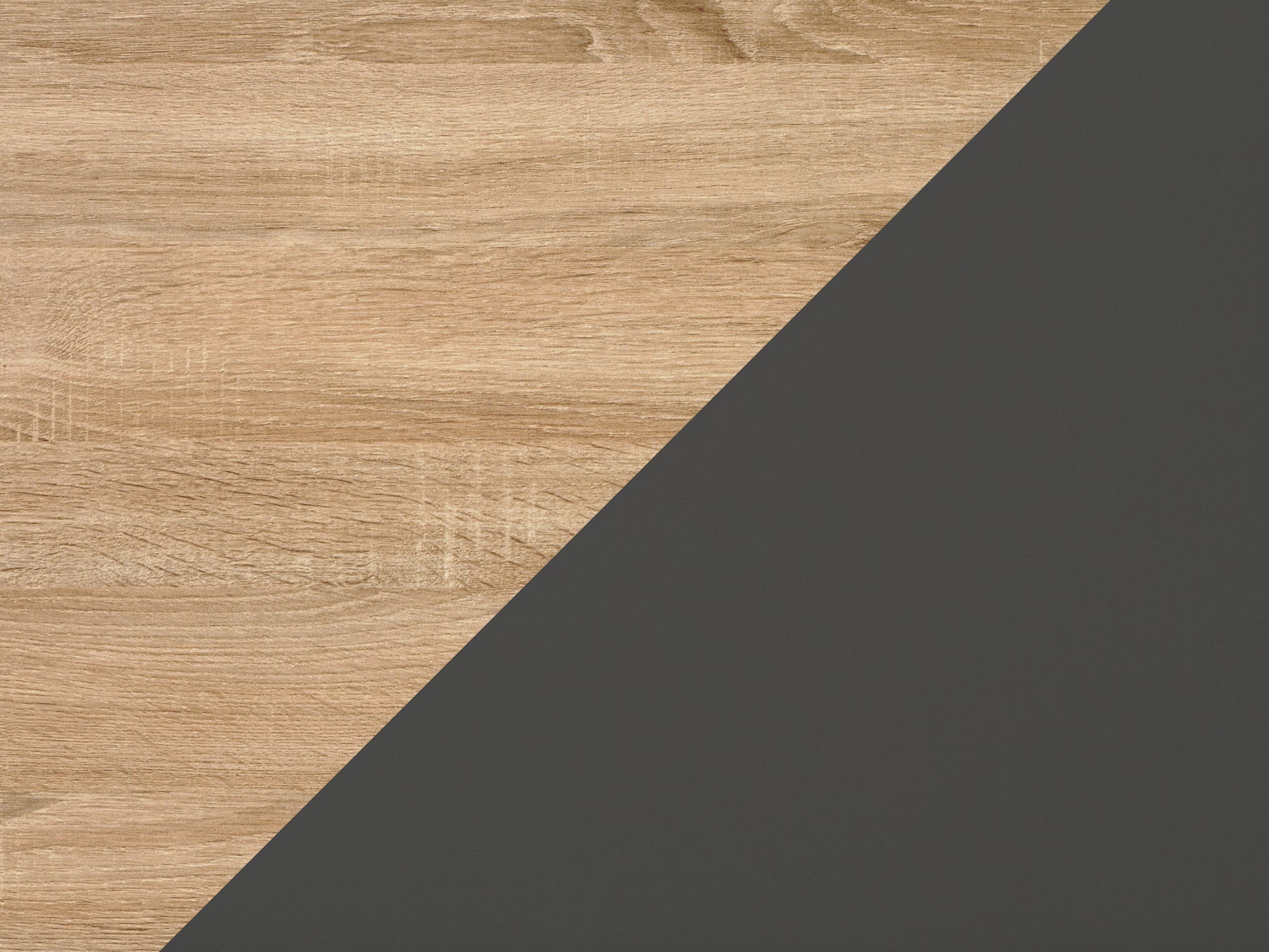 Light wood and grey rectangle coffee table with storage, minimalist design, and sleek finish.