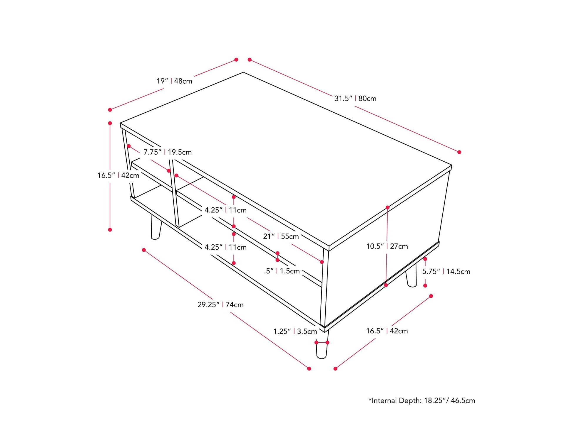Light wood and grey rectangle coffee table with storage, minimalist design, and sleek finish.
