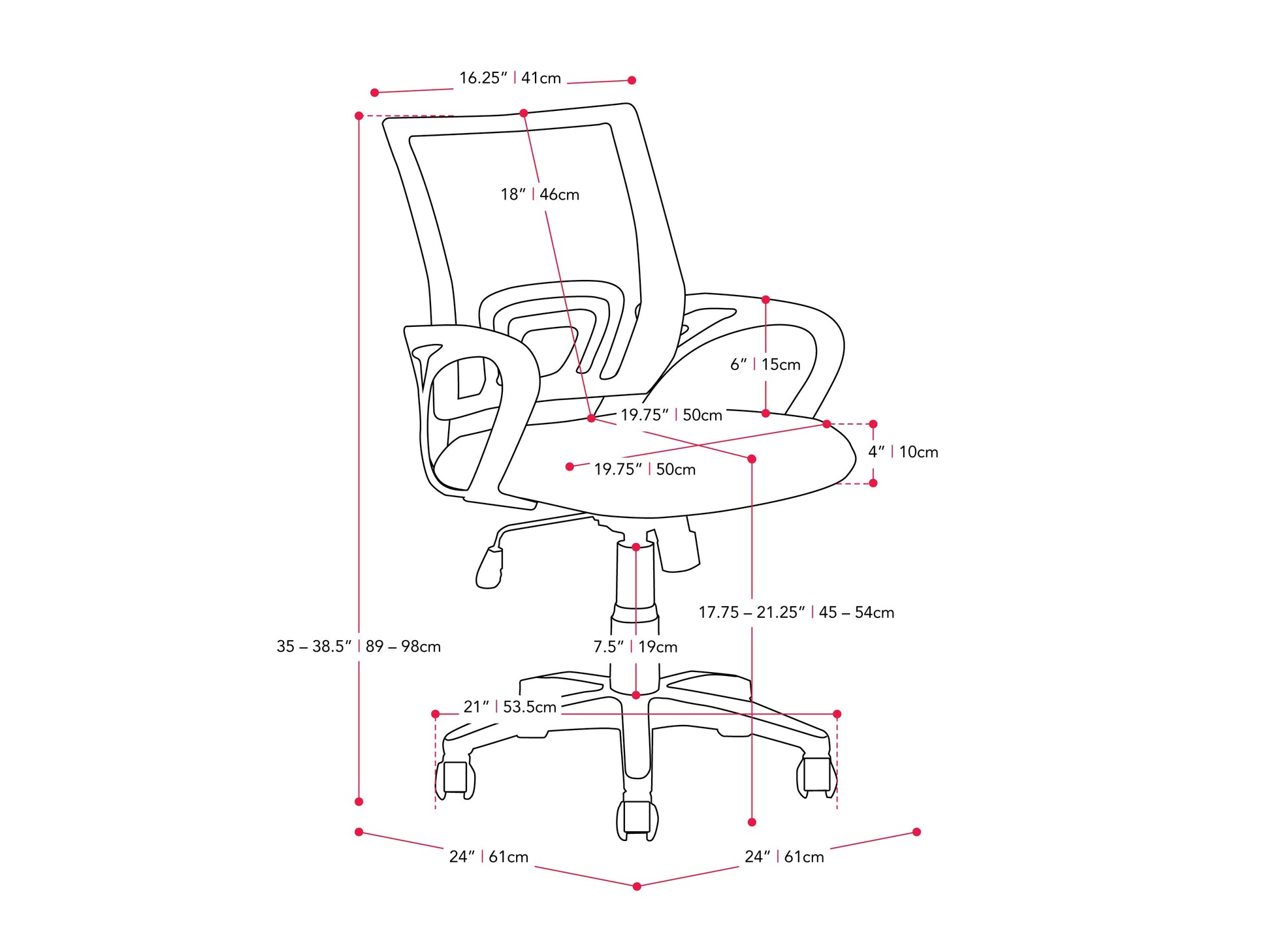 Blue mesh back office chair with ergonomic design, adjustable height, and black swivel base.