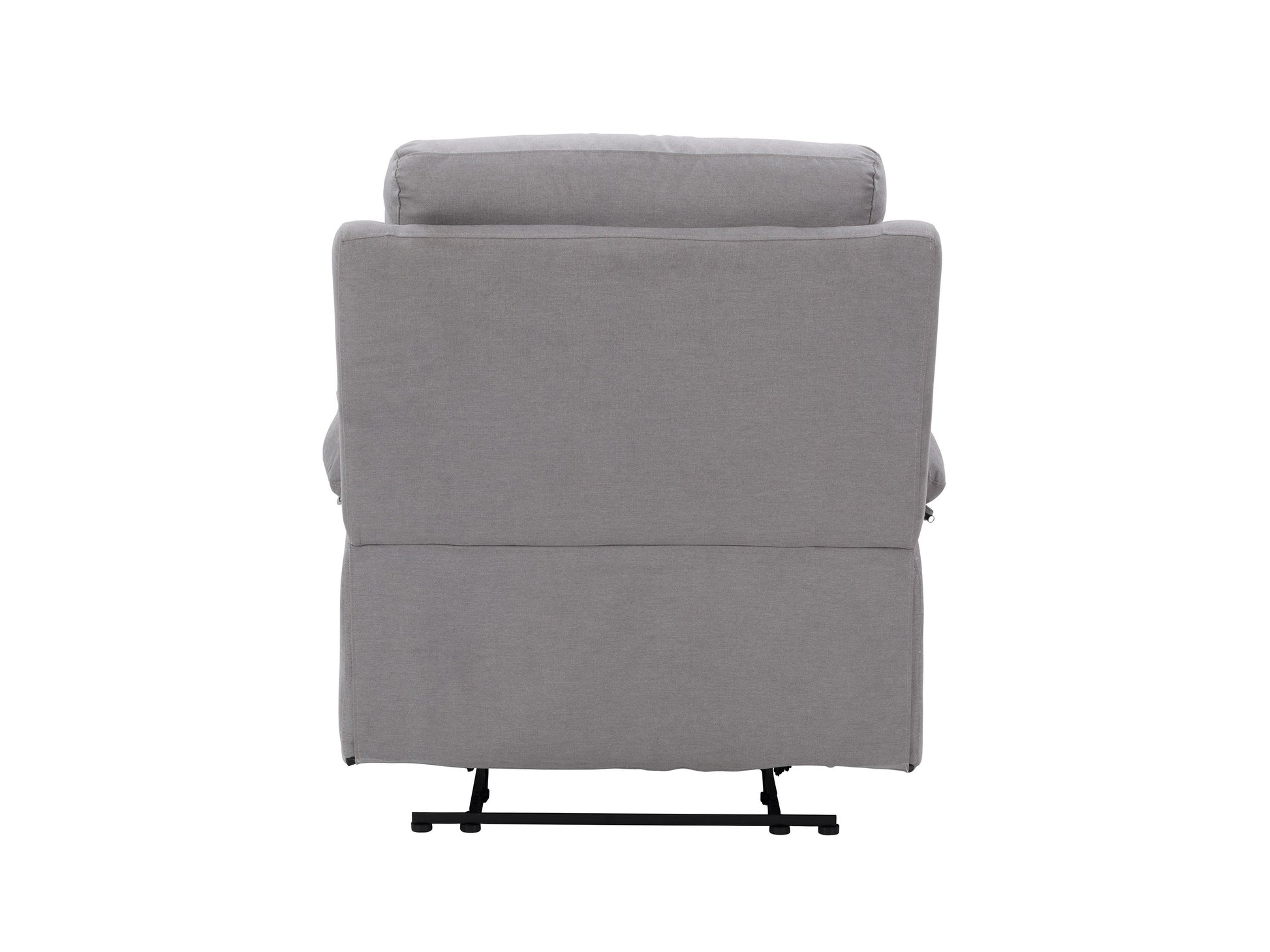 Light grey extra wide recliner with plush cushions and modern design.