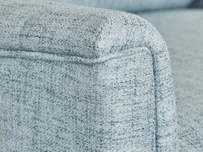 Blue swivel glider recliner chair with plush upholstery, ergonomic design, and smooth reclining mechanism.
