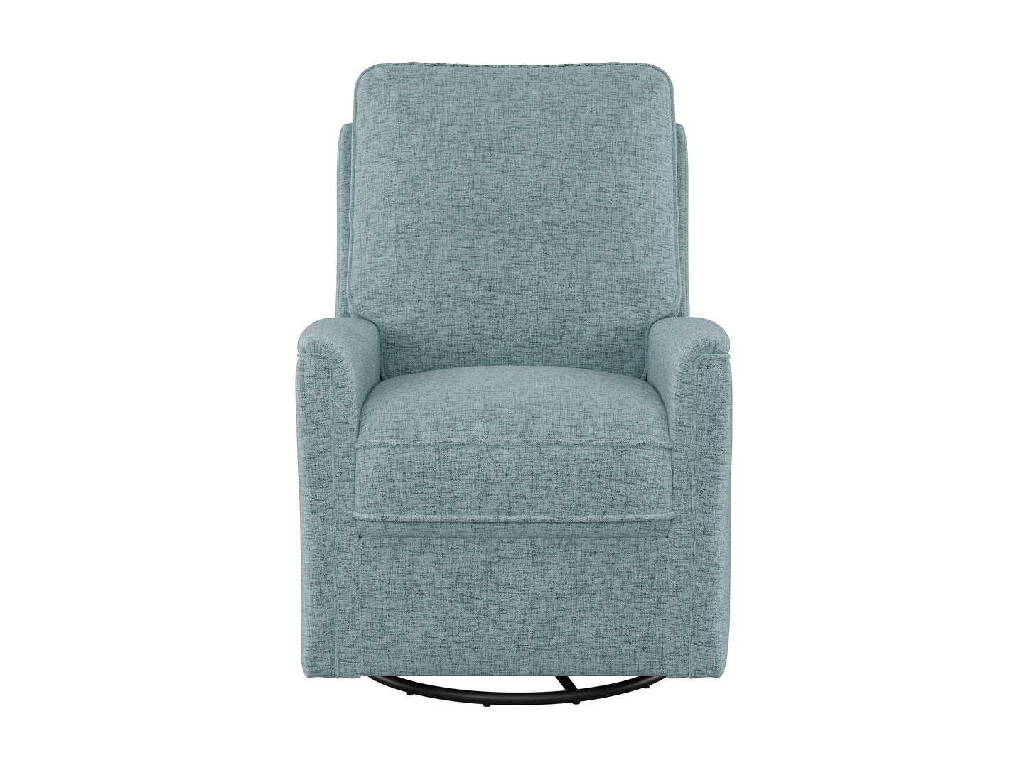 Blue swivel glider recliner chair with plush cushions and sleek design for modern living spaces.