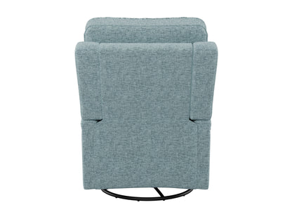 Blue swivel glider recliner chair with plush cushions, modern design, and ergonomic features for ultimate comfort.