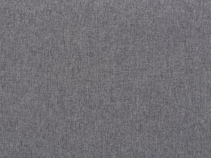 Tufted grey accent chair with wooden legs, plush fabric, and modern design for living room or office decor.