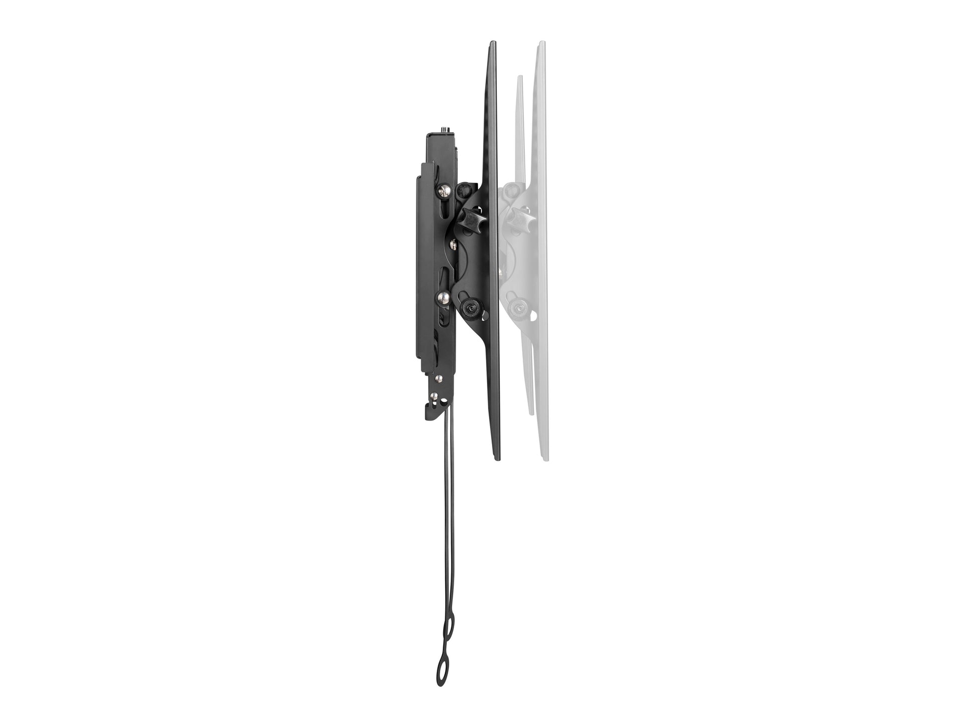 Tilting TV wall mount for 43" to 90" TVs with black finish, sturdy metal construction, adjustable tilt angles, and easy installation features. Ideal for home theaters and living rooms.