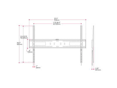 Fixed Wall Mount for Large TV's up to 100"