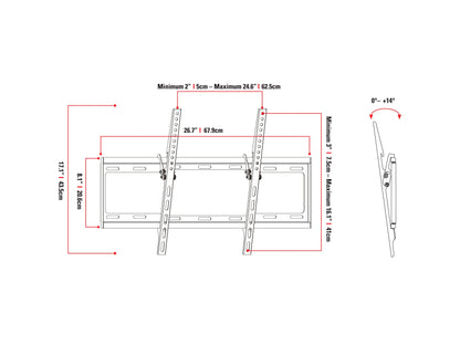 Adjustable black TV wall mount with sturdy metal construction, sleek design, and swivel functionality for optimal viewing angles, suitable for flat-screen TVs in modern living rooms and home theaters.