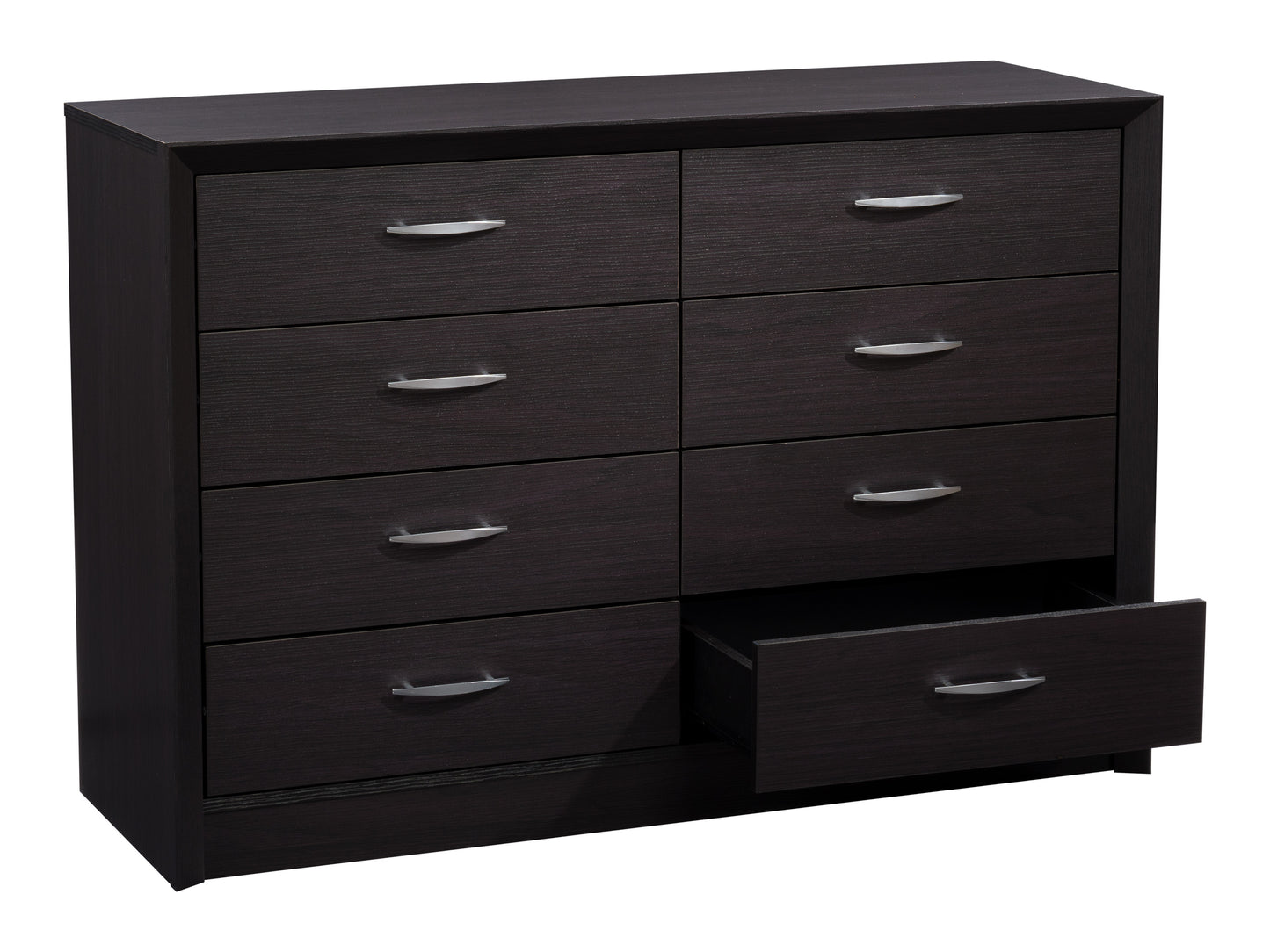Wide Black Dresser with 8 Interlocking Drawers - FINAL SALE ITEM CorLiving Furniture Wide Black Dresser with 8 Interlocking Drawers - FINAL SALE ITEM CorLiving Furniture