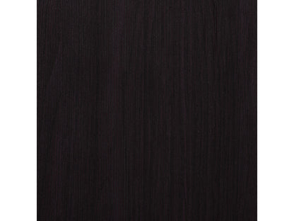 Black tall bedroom dresser with five drawers, sleek handles, and a modern minimalist design.