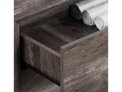 8 drawer dresser in natural wood finish with sleek metal handles, featuring a modern design, ample storage space, and smooth drawer operation. Ideal for bedroom organization and contemporary decor.