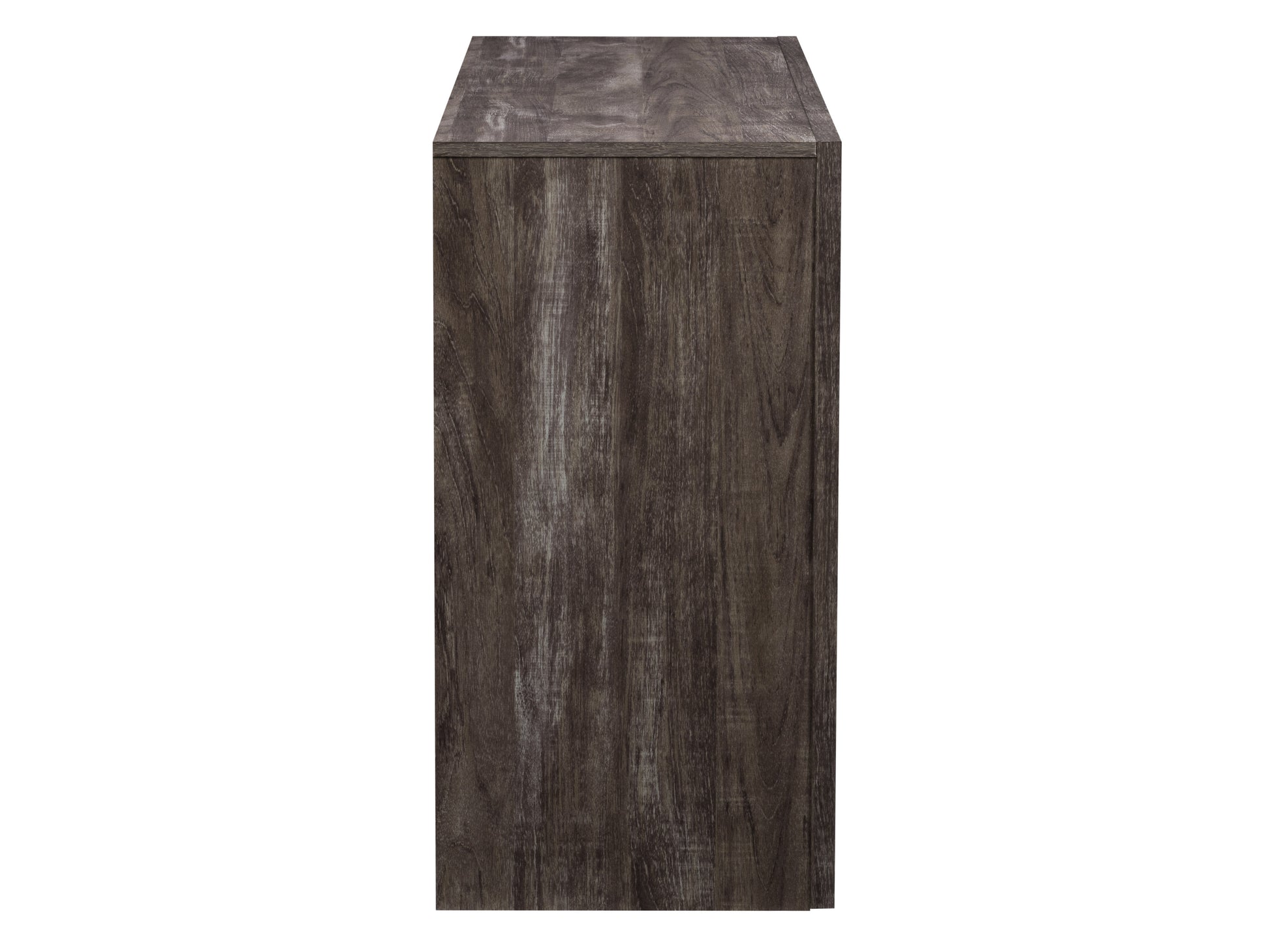 8 drawer dresser in dark wood finish with sleek metal handles, featuring a modern design and ample storage space for bedroom organization.