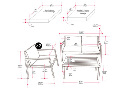 Deluxe grey patio conversation set with cushioned seats, glass-top table, and weather-resistant wicker.