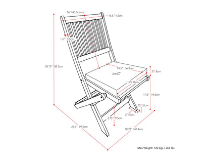 Washed white outdoor wood folding chairs, set of 2, patio furniture with slatted back and seat.