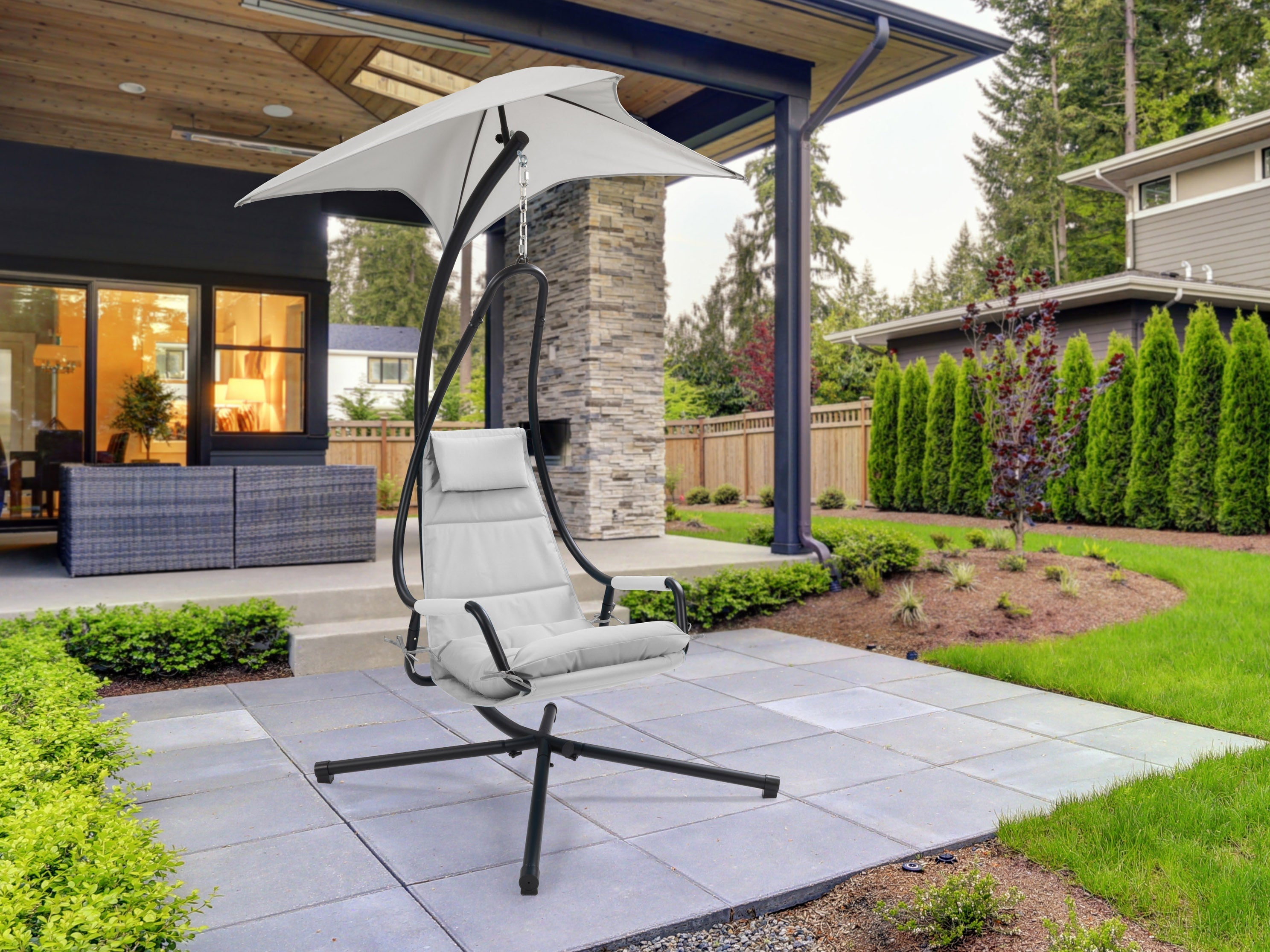Swing Lounge Chair with Canopy Weatherproof