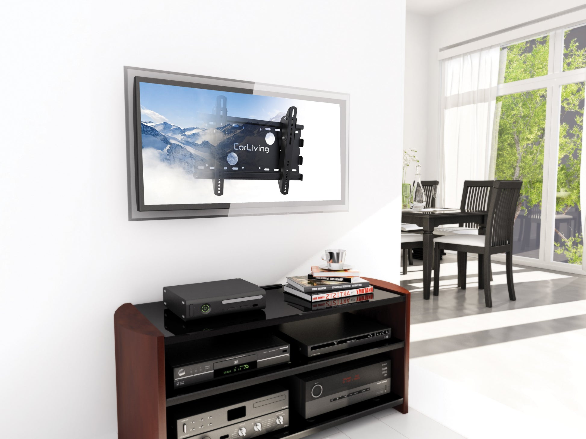 Adjustable 65-inch TV wall mount with sleek black finish, sturdy steel construction, and versatile swivel and tilt features for 27" - 65" TVs, enhancing viewing experience in living rooms or home theaters.