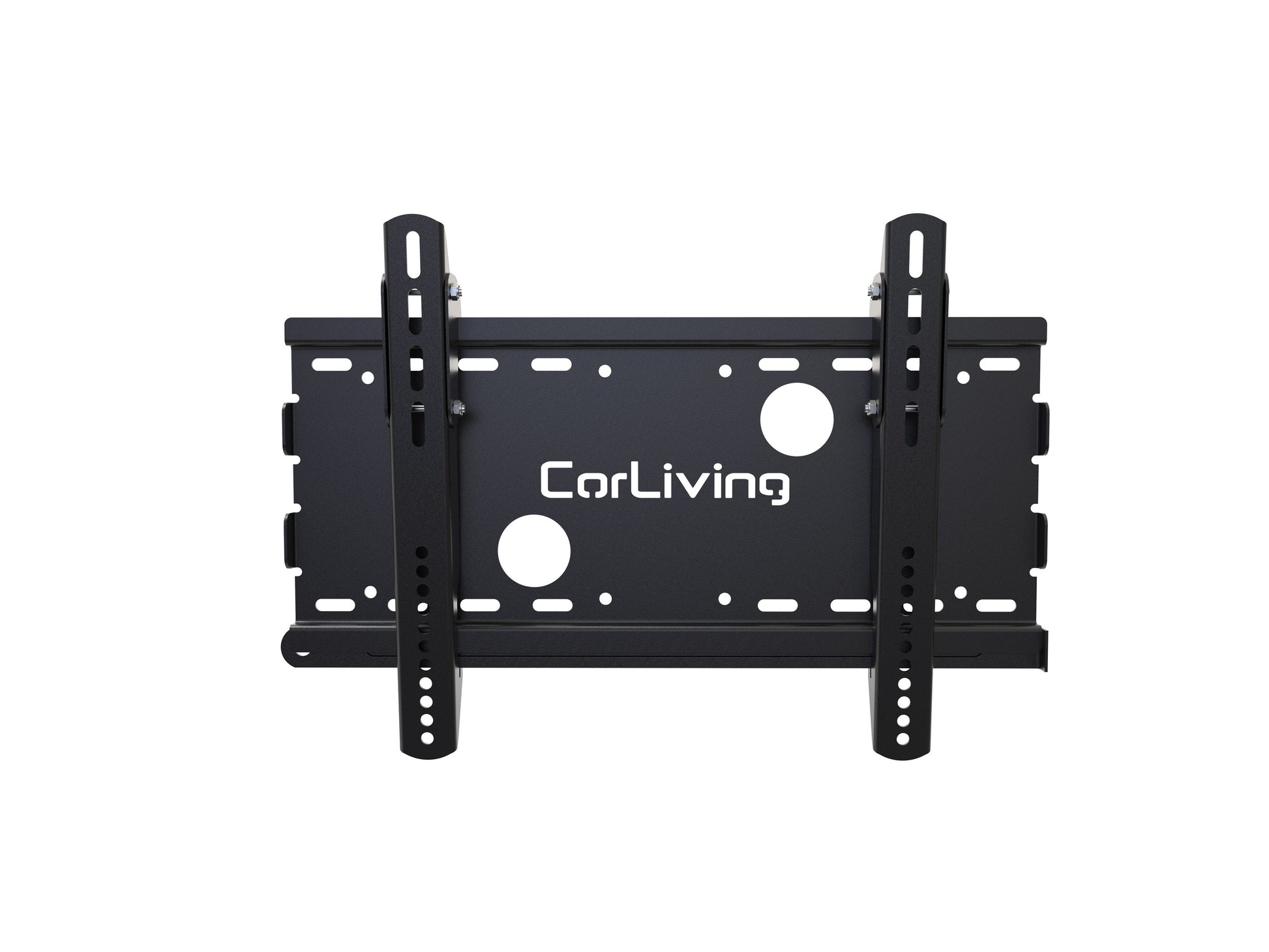 Black adjustable TV wall mount for 27" to 65" TVs, featuring a sturdy metal frame, swivel and tilt capabilities, and a sleek design for optimal viewing angles.
