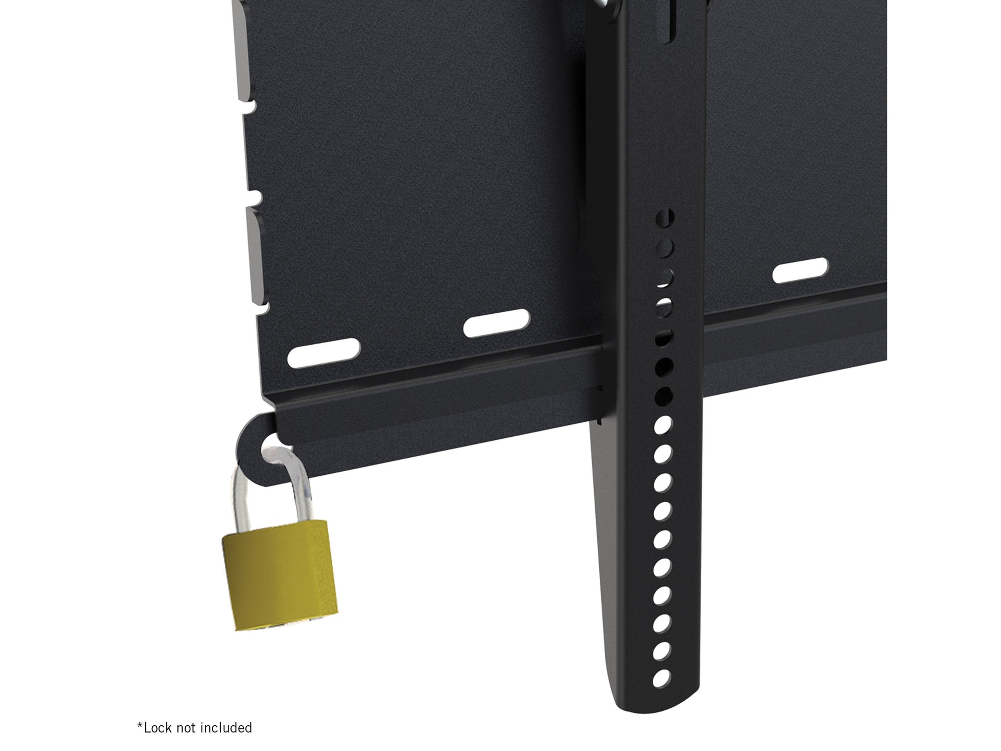 Fixed TV wall mount for 40-100 inch TVs, black steel construction, slim design, easy installation, supports up to 165 lbs, VESA compatible, perfect for home or office use.