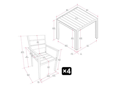 Outdoor Dining Set, 5pc