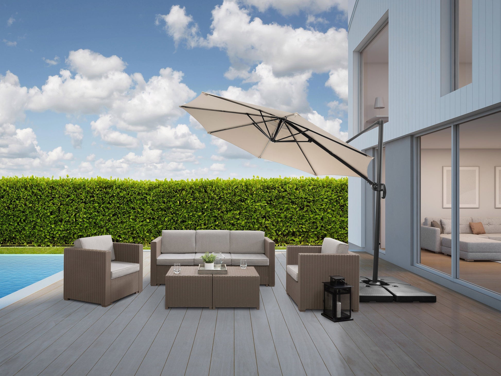 360 degree rotating patio umbrella Offset Patio Umbrella