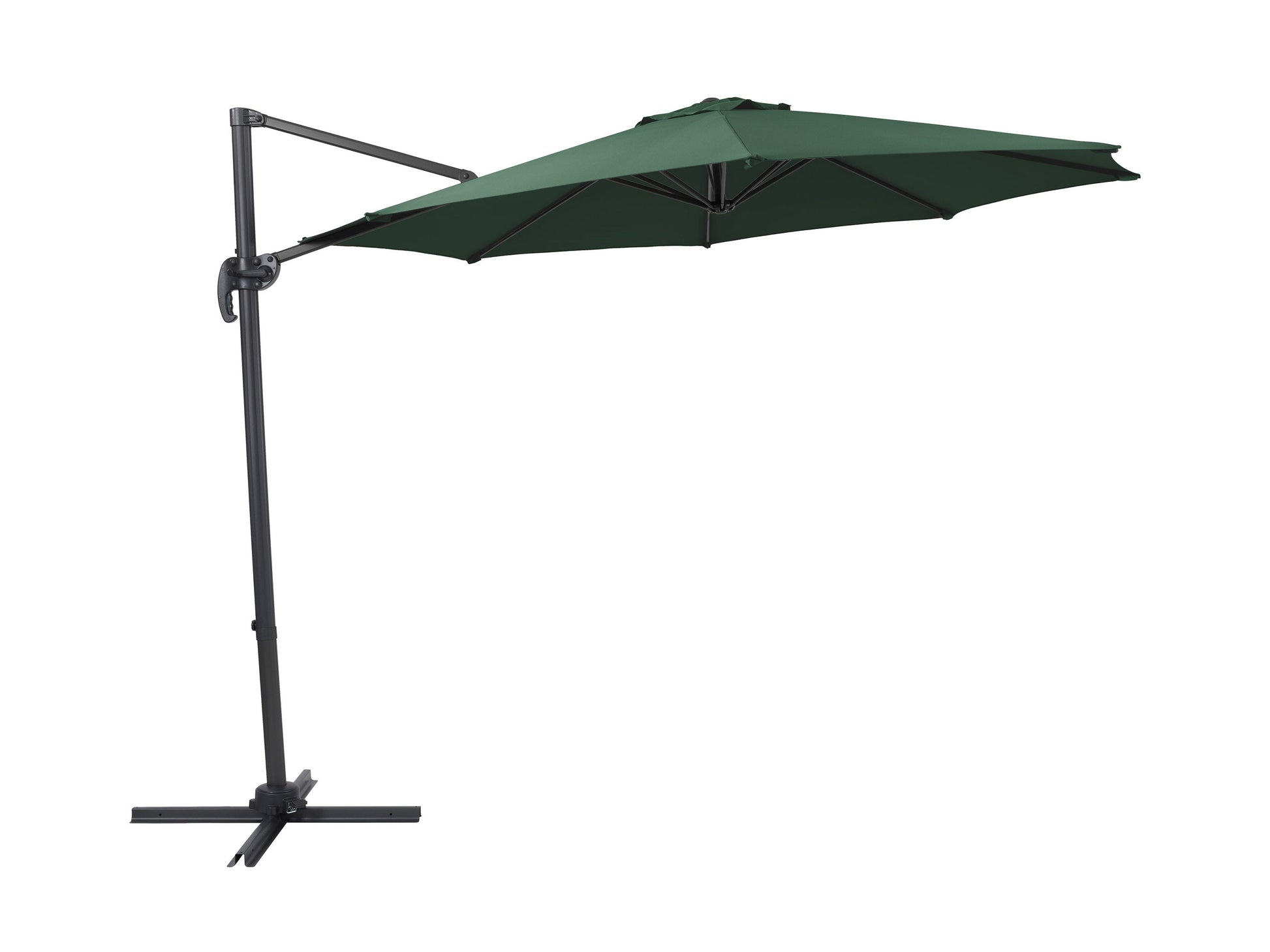 9.5ft Offset Patio Umbrella, 360 Degree - Dark Green - FINAL SALE ITEM