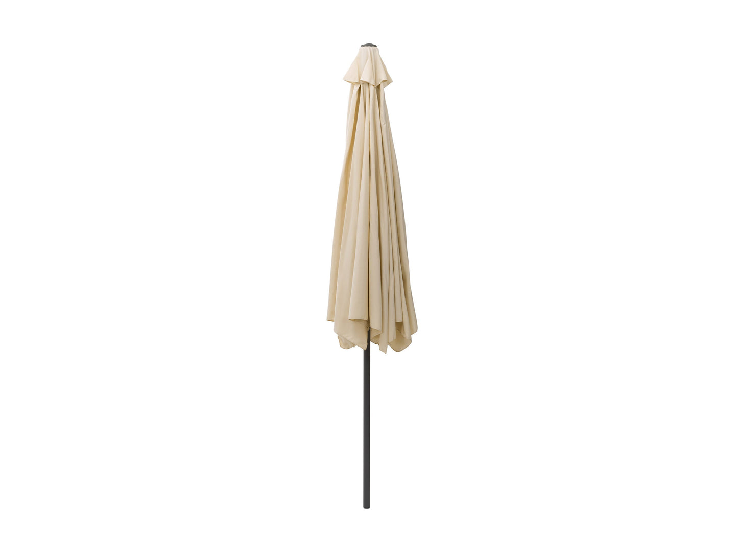 10ft round tilting patio umbrella in warm white with durable fabric and sturdy metal frame, perfect for outdoor shade.