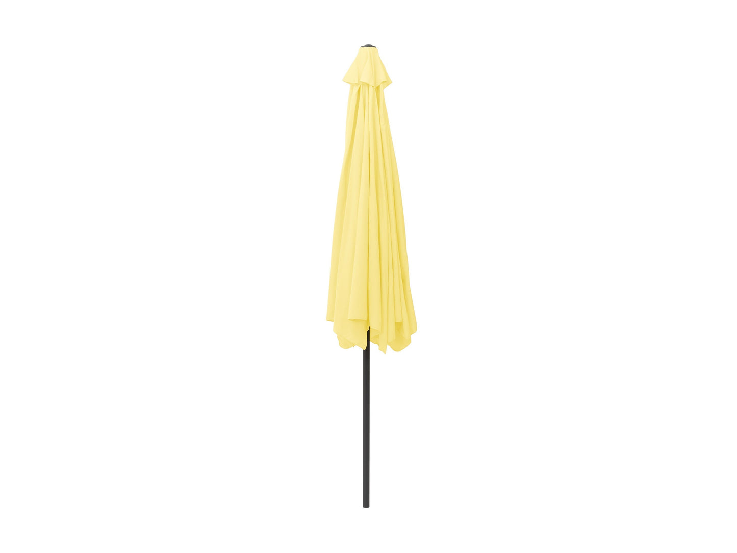 Yellow 10ft round tilting patio umbrella with UV protection and sturdy aluminum pole.