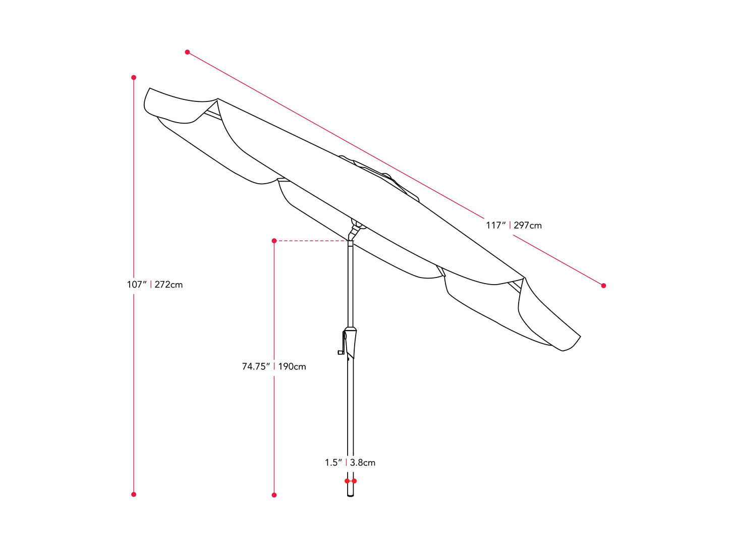 10ft taupe and white round tilting patio umbrella with UV protection and durable aluminum frame.