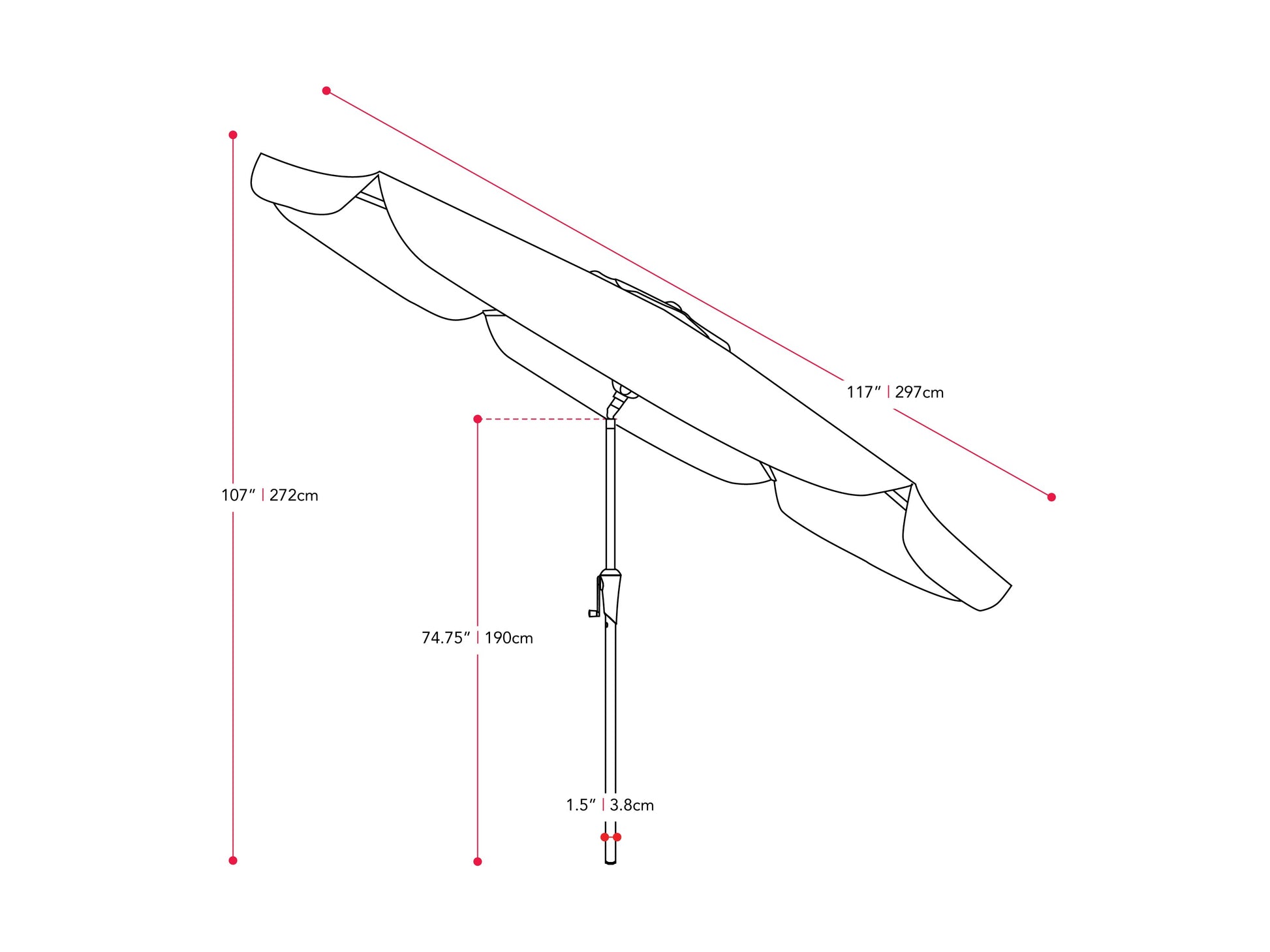 10ft taupe and white round tilting patio umbrella with UV protection and durable aluminum frame.