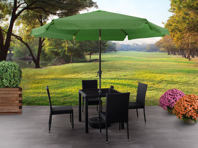 forest green 10ft patio umbrella, round tilting 200 Series lifestyle scene CorLiving#color_ppu-forest-green