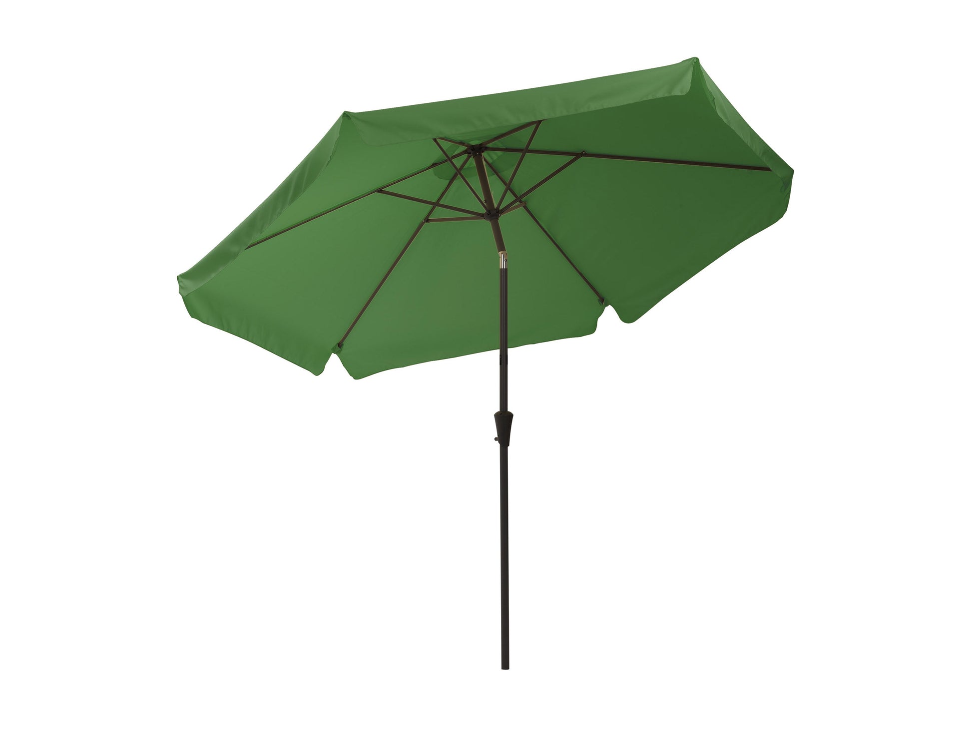 Forest green 10ft patio umbrella with tilting feature and durable canopy.