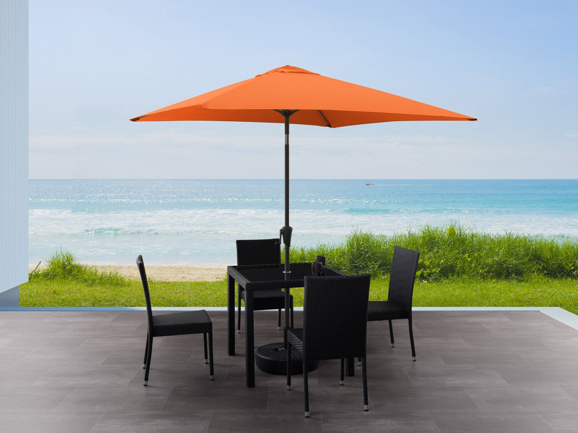 9ft patio umbrella orange Square Patio Umbrella