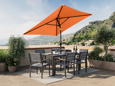 orange square patio umbrella, tilting 300 Series lifestyle scene CorLiving#color_ppu-orange