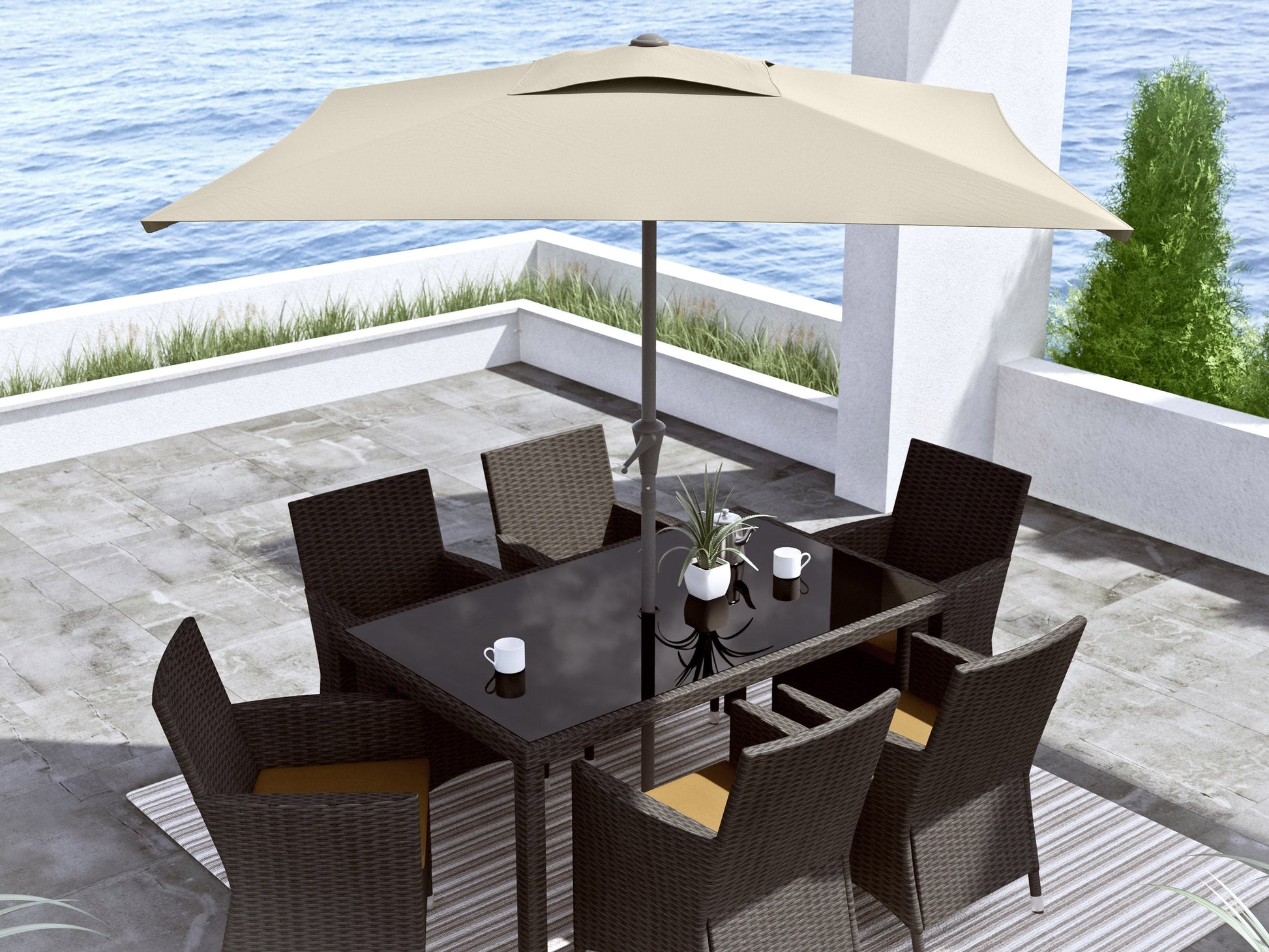 corliving offset patio umbrella warm white Square Patio Umbrella