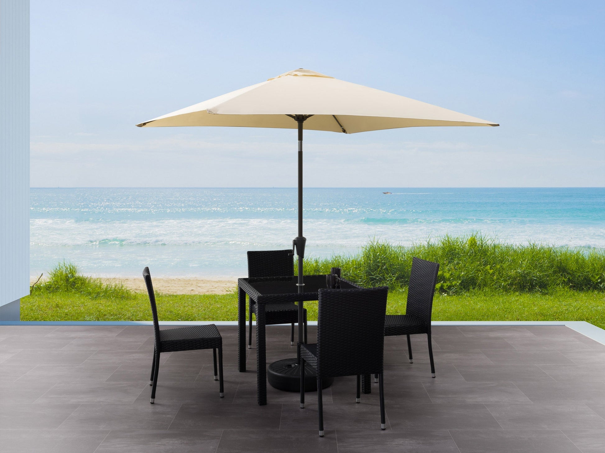 corliving offset patio umbrella warm white Square Patio Umbrella