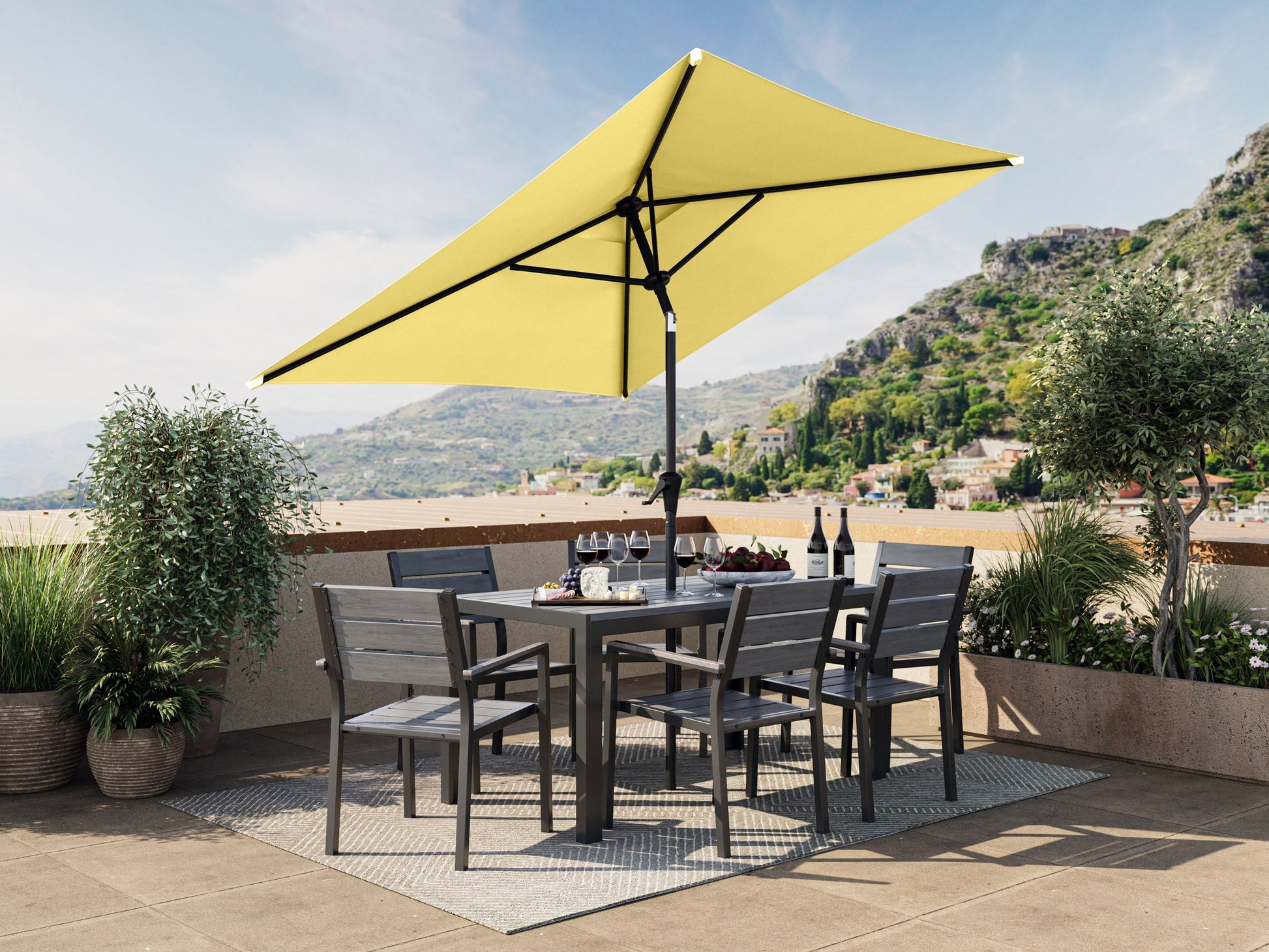 9ft yellow patio umbrella Square Patio Umbrella