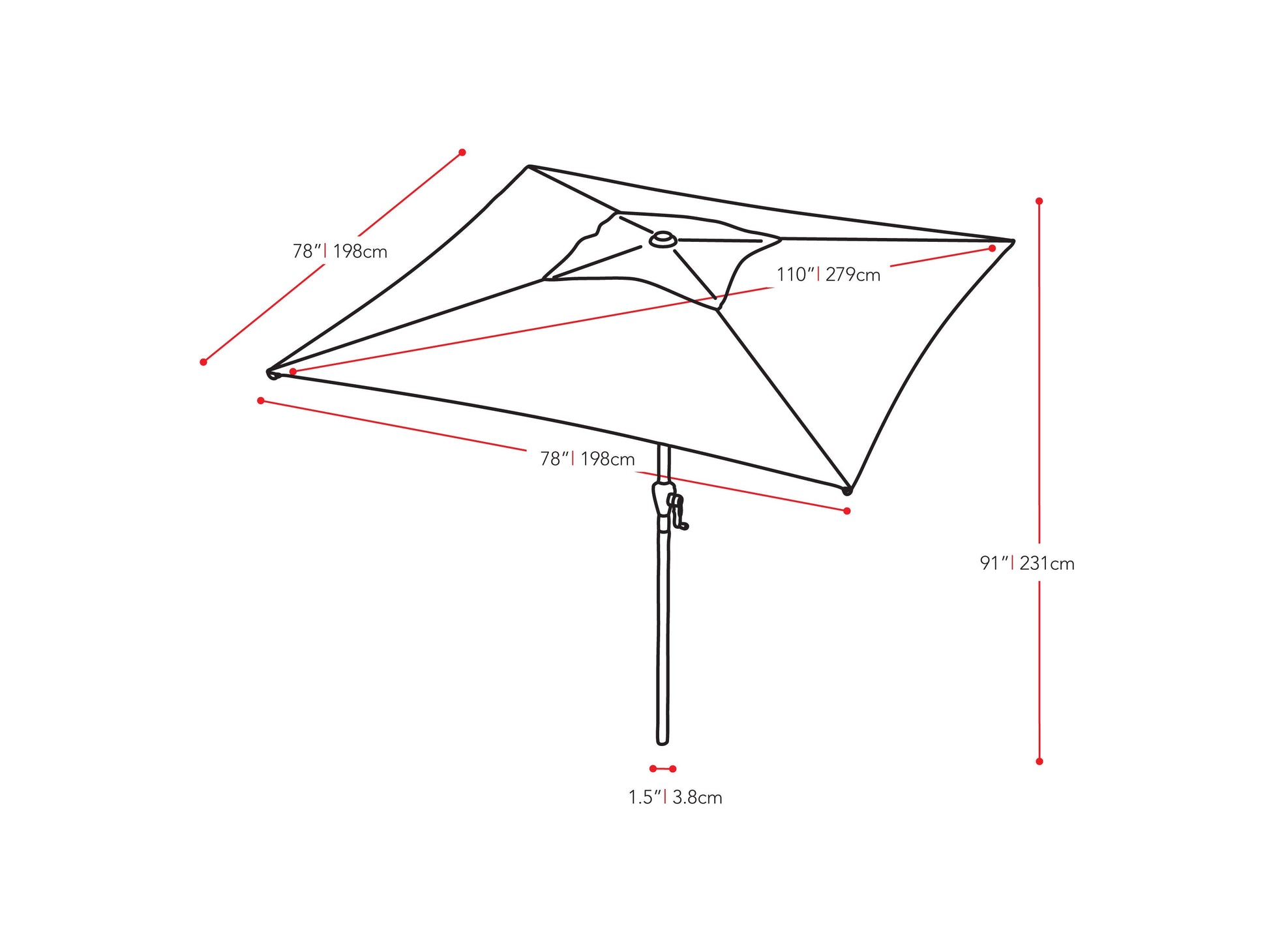 9ft turquoise square patio umbrella with tilting feature, UV-resistant fabric, and durable aluminum frame.