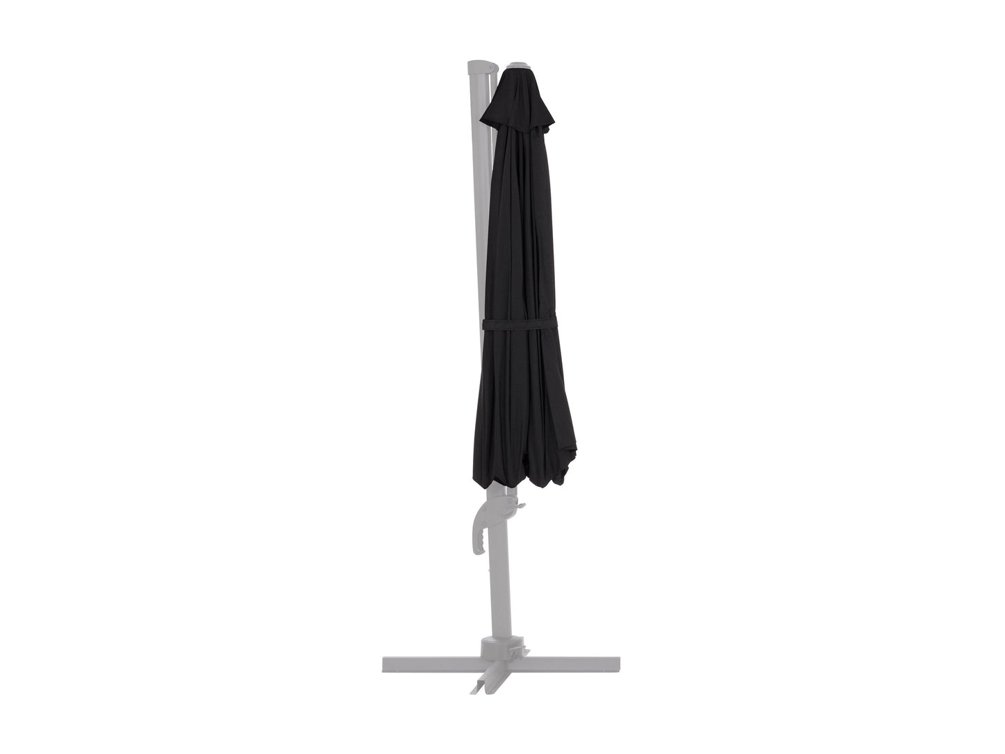 11.5ft deluxe offset patio umbrella canopy replacement in beige with UV-resistant fabric, durable stitching, and vented top for airflow.