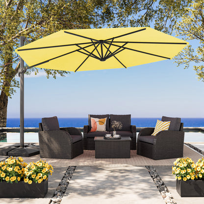 11.5ft Deluxe Offset Patio Umbrella - Yellow - FINAL SALE ITEM