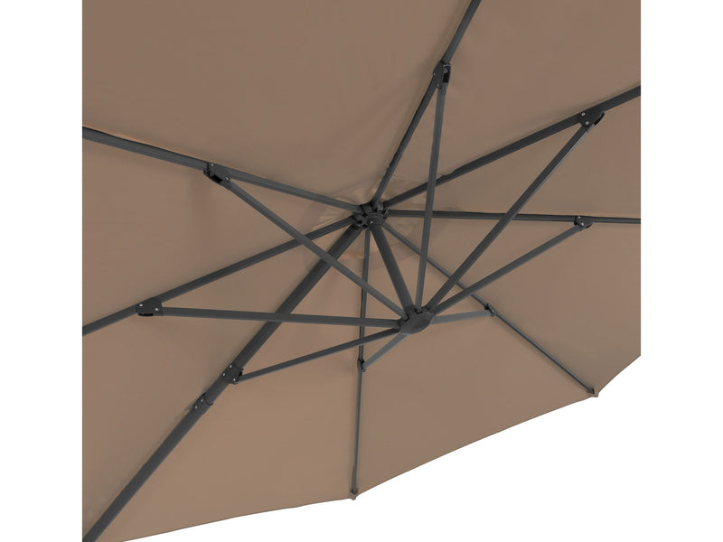 brown deluxe offset patio umbrella 500 Series detail image CorLiving