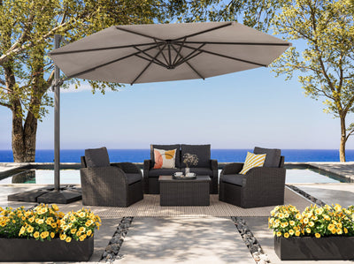 grey deluxe offset patio umbrella 500 Series lifestyle scene CorLiving#color_ppu-grey