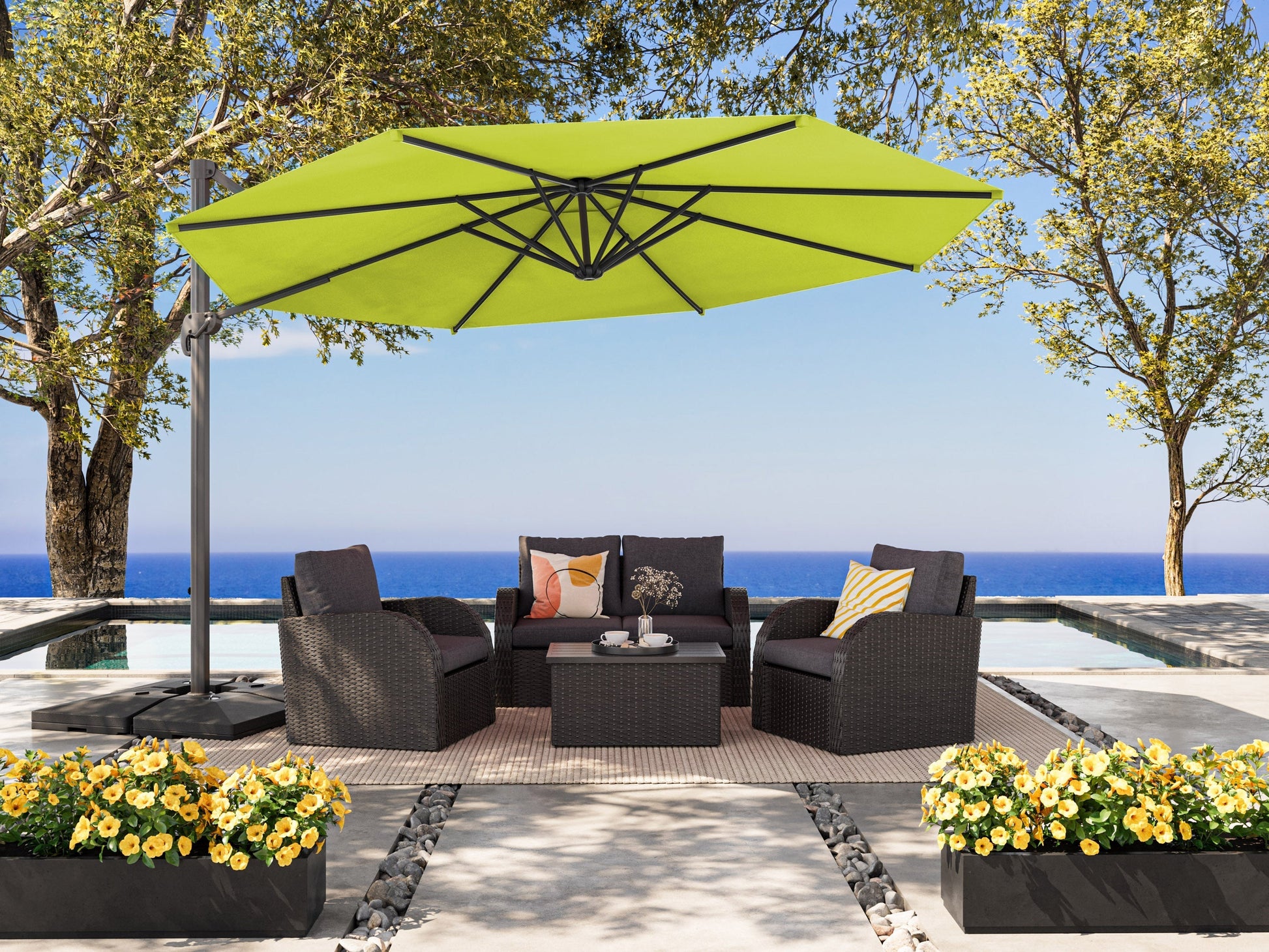 corliving 3m offset patio umbrella Deluxe Offset Patio Umbrella
