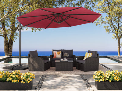 wine red deluxe offset patio umbrella 500 Series lifestyle scene CorLiving#color_ppu-wine-red