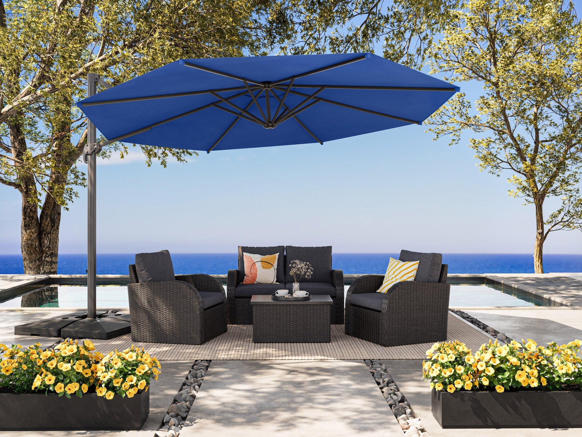 cheap offset patio umbrella Deluxe Offset Patio Umbrella