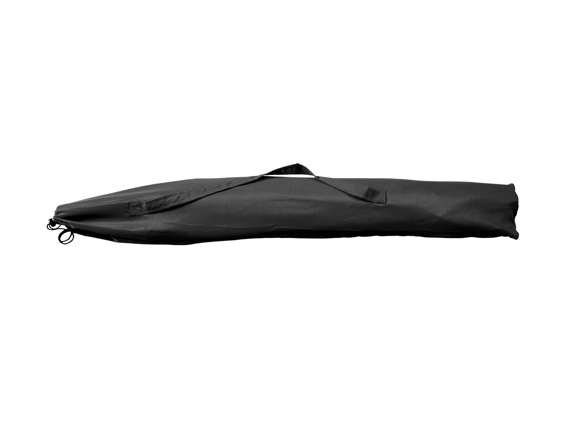 Black 7.5ft beach umbrella with UV protection, sturdy frame, and adjustable tilt mechanism.
