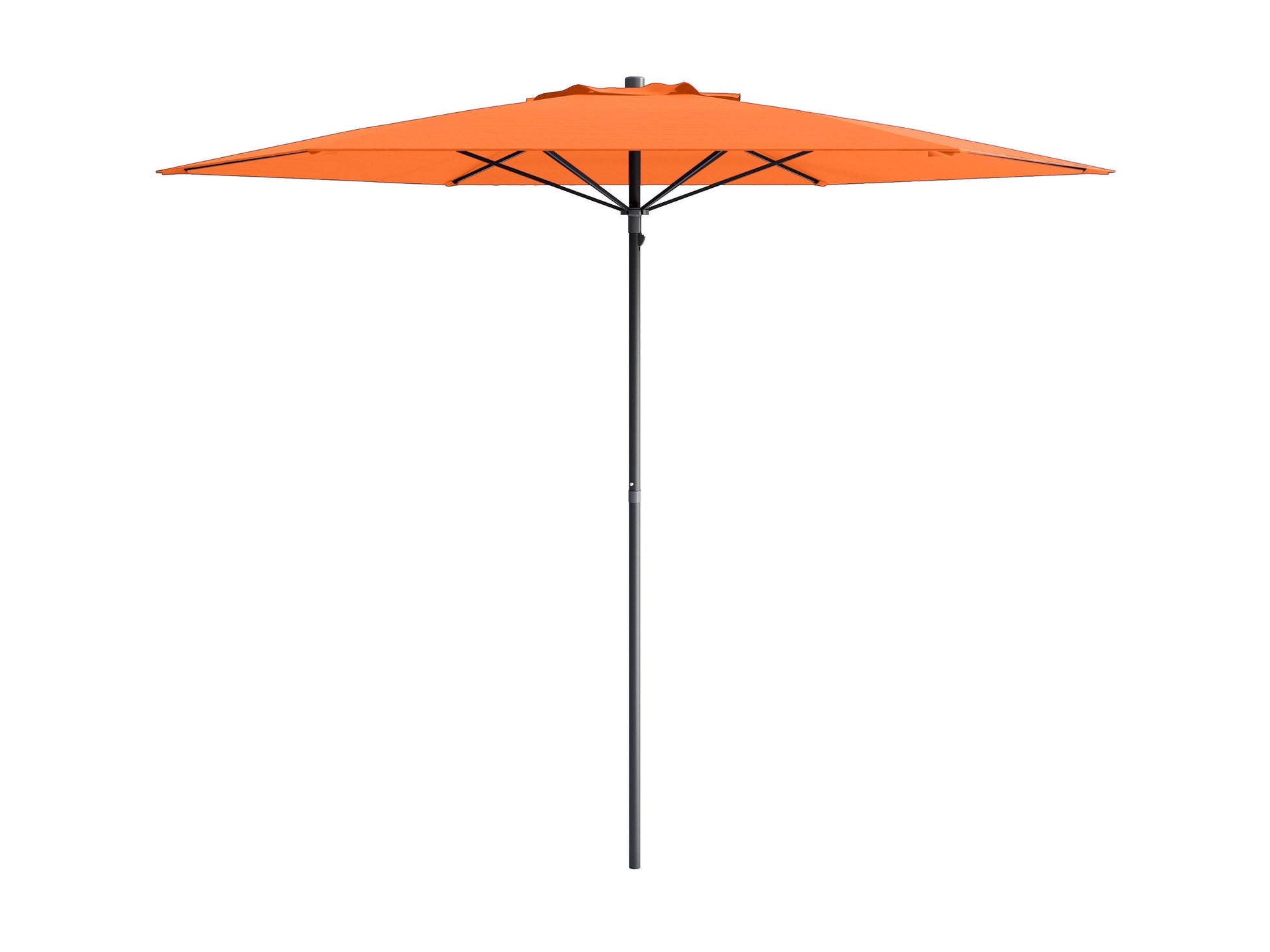 Orange 7.5ft beach umbrella with UV protection, adjustable tilt, and sturdy aluminum pole for outdoor use.