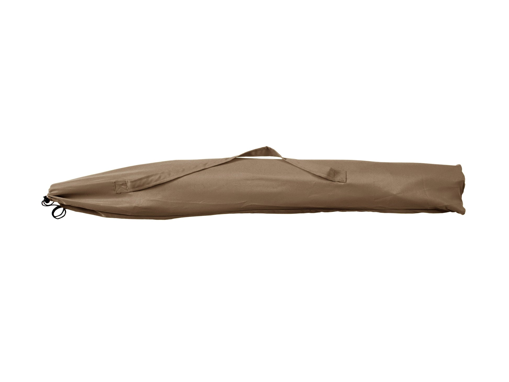 Sandy brown 7.5ft beach umbrella with UV protection, sturdy pole, and adjustable tilt feature for outdoor shade.