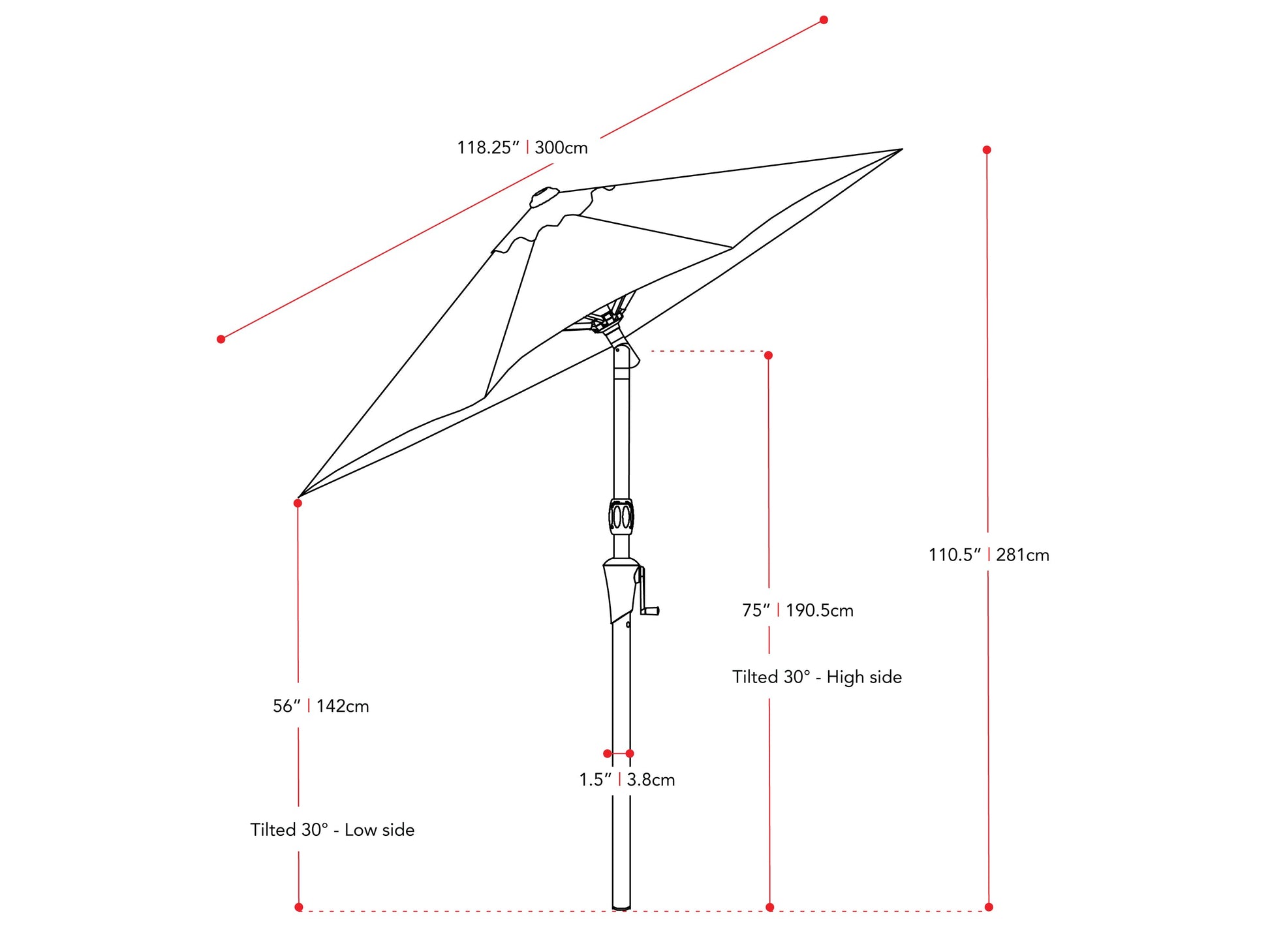 corliving wind resistant tilting patio umbrella blue 118 Wind Resistant Patio Umbrella