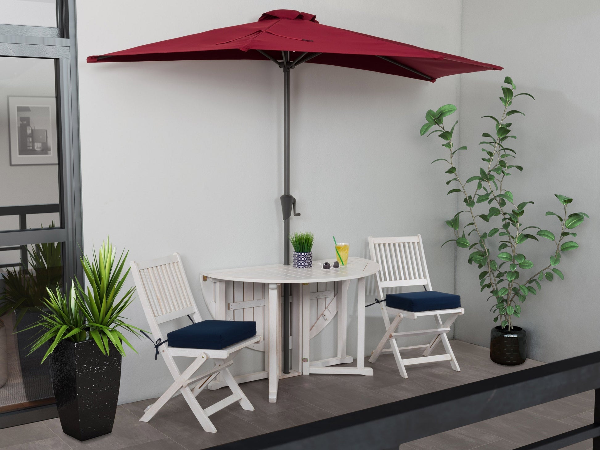 half red patio umbrella 8.5ft Red Half Umbrella