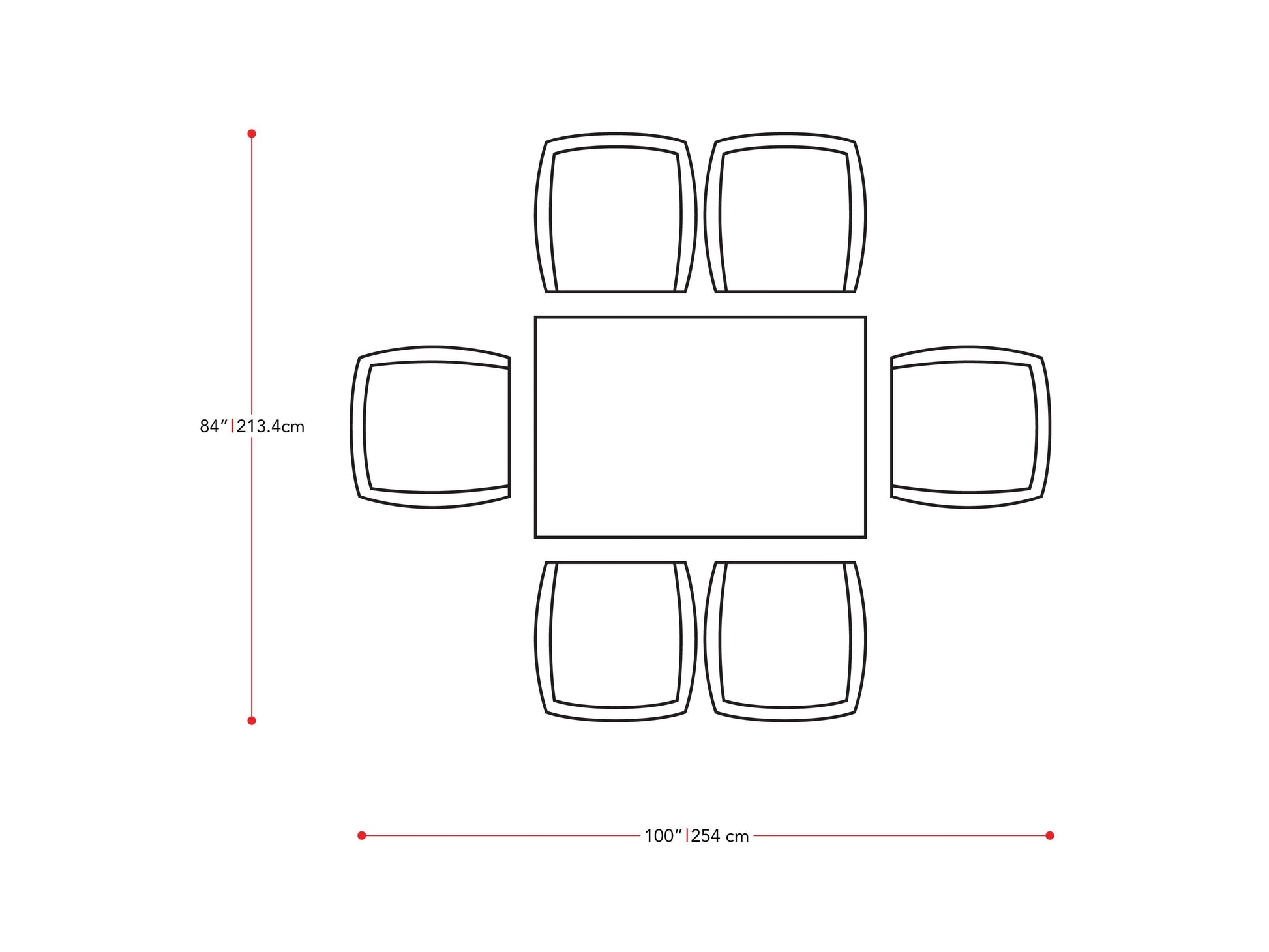 7-piece patio dining set with grey cushions, black metal frames, and a glass tabletop, perfect for outdoor dining.