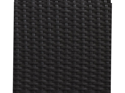 Alt Text: Sleek black and gray outdoor cooler table with a textured surface, featuring built-in storage and a modern design, perfect for patio use.